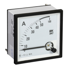 Амперметр IEK Э47 50А класс точности 1.5, 72 х 72 мм [IPA10-6-0050-E]