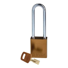 Замок алюминиевый Brady SafeKey со стальной дужкой, 76 мм, Ø 6.4 мм, коричневый [gws150284]