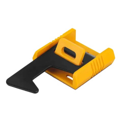 Блокиратор кнопок и рубильников многофункциональный, пластик и сталь, длина крюка 25 мм, желтый [gwrD81-1]