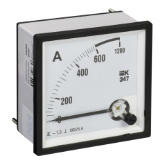 Амперметр IEK Э47 600/5А класс точности 1.5, 72 х 72 мм [IPA10-6-0600-E]