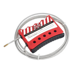 Тросовый блокиратор, сталь в ПВХ оплетке, Ø 3 мм, 15 м, красный [gwrL02CBL15d3]