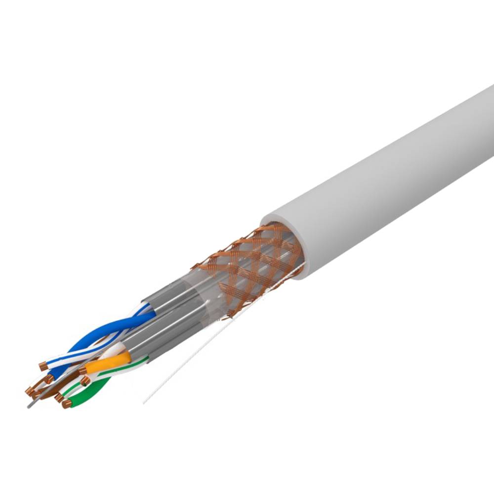 Кабель витая пара SF/UTP Rexant, cat 5e, 4PR, 24AWG, внутренний, серый, 305 м [01-0342]