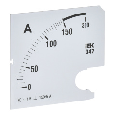 Шкала сменная для амперметра IEK Э47 150/5А класс точности 1.5, 96 х 96 мм [IPA20D-SC-0150]