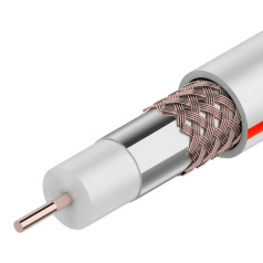 Кабель коаксиальный SAT 50M PROconnect, 75 Ом, белый, бухта 100 м [01-2401-6]