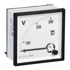 Вольтметр IEK Э47 300В класс точности 1.5, 72 х 72 мм [IPV10-6-0300-E]