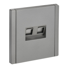 Розетка двойная RJ11+RJ45 IEK FORTE&PIANO кат. 5E FP535 сталь [FP-KT20-O-1-K46]