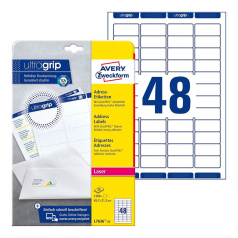 Почтовые этикетки Avery Zweckform, белые, 45.7 x 21.2 мм, 48 этикеток на листе А4 (25 листов) [L7636-25]