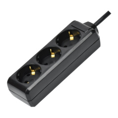 Удлинитель У03 IEK 3х1 мм², 16А/250В, черный, 1.5 м [WYP10-16-03-01-Z-K02]