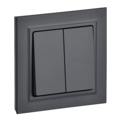 Выключатель IEK BRITE двухклавишный в сборе 10А ВСР10-2-0-БрГ графит [BR-V20-0-10-K53-F]