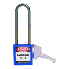 Замки нейлоновые компактные Brady, алюминиевые дужки 75 мм, Ø 4.7 мм, синие, 6 шт [gws814144]