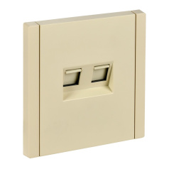 Розетка двойная RJ11+RJ45 IEK FORTE&PIANO кат. 5E FP435 ваниль [FP-KT20-O-1-K10]