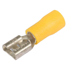 Виброустойчивый плоский разъем «мама» КВТ ВРПИ-М 6.0-(6.3) с ПВХ манжетой [59130]