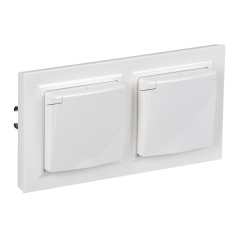 Комплект IEK BRITE 1-местная РСбш10-3-44-БрБ шторки, крышка, белый (2 шт) [BR-R16-16-44-2-K01-F-PRO]