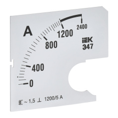 Шкала сменная для амперметра IEK Э47 1200/5А класс точности 1.5, 72 х 72 мм [IPA10D-SC-1200]