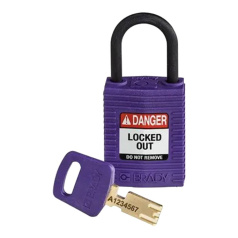 Замок SafeKey нейлоновый Brady компактный, нейлоновая дужка, 25 мм, Ø 4.3 мм, фиолетовый [gws150186]