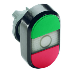Кнопка двойная ABB MPD1-11C START/STOP прозрачная линза без текста [1SFA611130R1108]