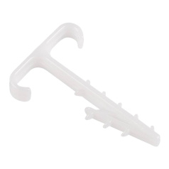 Дюбель-хомут нейлоновый Т-образный для двух плоских кабелей Rexant 2x12 мм, белый (КФ) (10 шт) [07-4615]