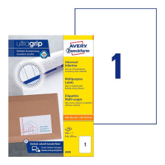 Этикетки самоклеящиеся Avery Zweckform, белые, 210 x 297 мм, 1 этикетка на листе А4 (100 листов) [3478]