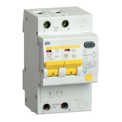 Дифференциальный автомат IEK KARAT АД12S 2P 25А 300мА, тип AC [MAD13-2-025-C-300]