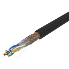 Кабель витая пара SF/UTP Rexant, cat 5e, 4PR, 24AWG, внешний, черный, 305 м [01-0344]