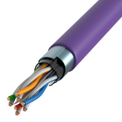 Кабель витая пара ITK F/UTP, категория 6, 4х2х23AWG, LSZH нг(А)-HF, фиолетовый, 305 м [LC1-C604-326]