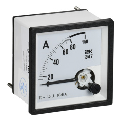 Амперметр IEK Э47 80/5А класс точности 1.5, 72 х 72 мм [IPA10-6-0080-E]