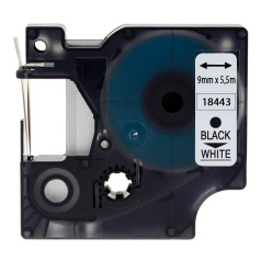 Лента совместимая Dymo S0718580/18443, 9 мм, черный на белом