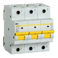 Автоматический выключатель IEK KARAT ВА47-150 3P C 100А 15кА [MVA50-3-100-C]