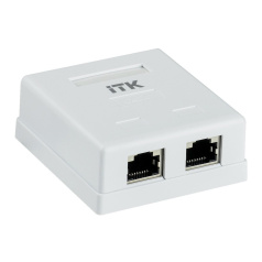 Настенная информационная розетка RJ45 ITK кат. 6 FTP 2-порта [CS2-1C06F-22]