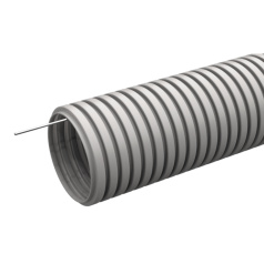 Труба гофрированная IEK ELASTA ПВХ с зондом, Ø 25 мм, серая, 50 м [CTG20-25-K41-050I]
