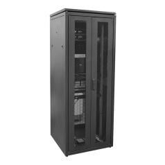 Шкаф сетевой 19" ITK LINEA N 47U 800х800 мм, чёрный, укомплектованный [LN05-47U88-P2P-SBZ]