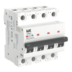 Автоматический выключатель IEK ARMAT M06N-DC 4P Z 16А [AR-M06N-4-Z016DC]