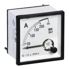 Амперметр IEK Э47 200/5А класс точности 1.5, 72 х 72 мм [IPA10-6-0200-E]