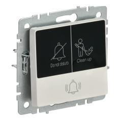 Кнопка звонка с индикацией IEK BRITE ВС10-1-9-БрЖ для отелей, 10А, жемчуг [BR-V14-2-10-K36]