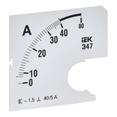 Шкала сменная для амперметра IEK Э47 40/5А класс точности 1.5, 72 х 72 мм [IPA10D-SC-0040]