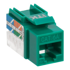 Модуль Keystone Jack ITK, категория 6A UTP 110 IDC 90° зеленый [CS1-1C6AU-11-02]