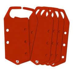 Множители замковые алюминиевые Brady под этикетку, 184х76х5 мм, красный, 5 шт [gws265399]