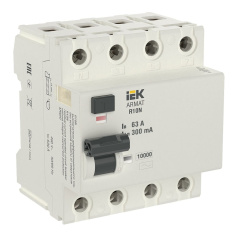 Выключатель дифференциального тока ВДТ R10N IEK ARMAT 4P 63А 300мА тип AC [AR-R10N-4-063C300]