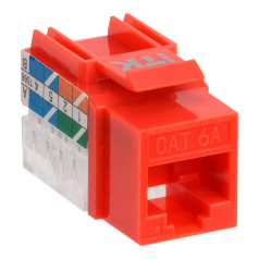 Модуль Keystone Jack ITK, категория 6A UTP 110 IDC 90° красный [CS1-1C6AU-11-04]