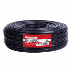 Кабель КВК-П-1.5 Rexant 2x0.75 мм², черный, бухта 200 м [01-4015]