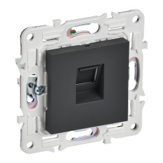 Розетка компьютерная RJ45 IEK SKANDY кат. 6 SK-K02G графит [SK-K10-2-K53]
