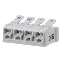 Клемма пружинная соединительная IEK КСП4-2L+N+PE [UKZ-B06-4P-F0-E0-10]