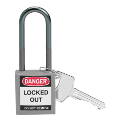 Замки нейлоновые компактные Brady, алюминиевые дужки, 50 мм, Ø 4.7 мм, серые, 6 шт [gws814143]