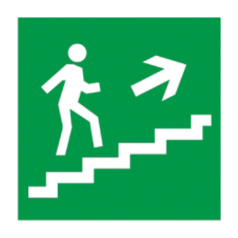 Самоклеящаяся этикетка IEK 150х150 мм, Направление к эвакуационному выходу по лестнице направо вверх [YPC30-150NEV-LNAPRVV]