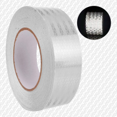 Алмазная светоотражающая лента белая, 50 мм х 50 м