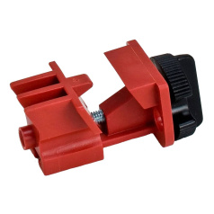 Универсальный блокиратор электроавтоматов Brady, нейлон и сталь, толщина переключателя 8-16 мм, 62х32 мм, красный [gws66321]