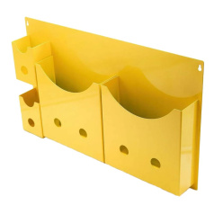 Держатель для бумаг и бирок открытого типа, сталь, 360х600 мм, желтый [gwrDOC1]