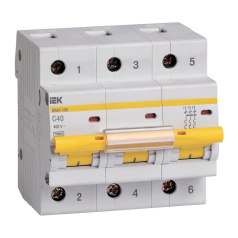 Автоматический выключатель IEK KARAT ВА47-100 3P C 40А 10кА [MVA40-3-040-C]