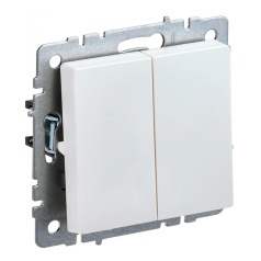 Выключатель IEK BRITE двухклавишный 10А ВС10-2-0-БрЖ жемчуг [BR-V20-0-10-K36]