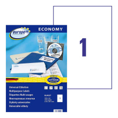 Этикетки самоклеящиеся Europe-100, белые, 210 x 297 мм, 1 этикетка на листе А4 (100 листов) [ELA027]